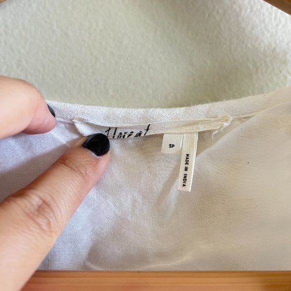 Anthropologie Floreat Atley Metallic Floral Embroidered Peasant Top Blouse Sz S - Picture 4 of 7